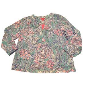 NEW NWT Lilly Pulitzer XL Coleman Top Now You Sea Me Blue BUTTONUP DEADSTOCK
